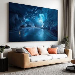 Impresiones sobre lienzo Paisaje surrealista cueva de hielo…