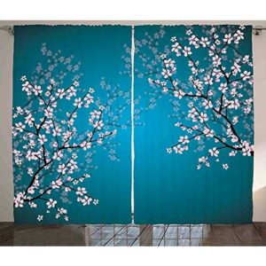 ABAKUHAUS japonés Cortinas, Patrón Sakura Bloom, Sala de Es…