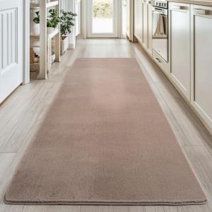 HomebyHome Alfombra Runner Marrón 80x250 cm Alfombra de Pel…