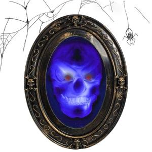 WDEC Espejo de Halloween activado con espejo embrujado, neg…