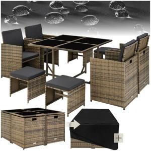 TecTake® Conjunto Jardín Exterior de Ratán y Acero, Compact…