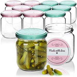 COM-FOUR® 12x tarros de conserva con tapa de rosca "Hecho c…