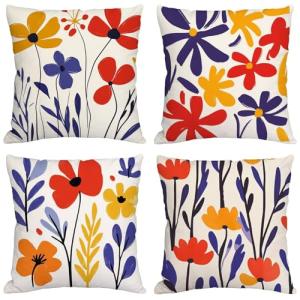 Fundas Cojines 80x80 cm Juego de 4 Color Cojines Exterior I…
