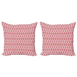 ABAKUHAUS Navidad Set de 2 Fundas para Cojín, Borders nórdi…