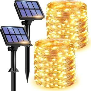 litogo [2 Pack Guirnalda Luces LED Exterior Solar, 12m 120…