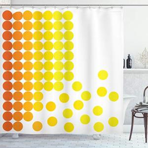 ABAKUHAUS Amarillo y Negro Cortina de Baño, Ombre Puntos, M…