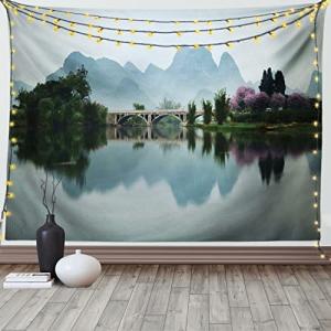 ABAKUHAUS Paisaje Tapiz de Pared, Japonés Vistas Al Lago, p…