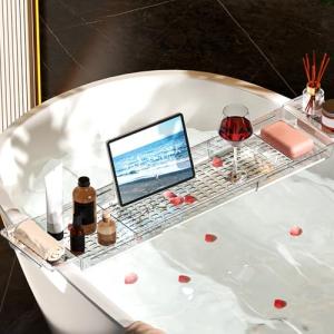 Bandeja para Bañera Acrílico,Bandeja de Bañera Extensible,E…