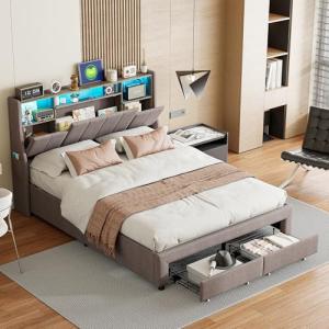 Urbihive Cama de Matrimonio con cabecero y somier con cajon…