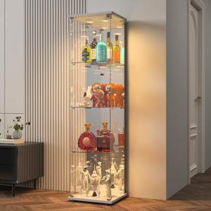 Vitrina de Cristal LED 164x42.5x36.5cm,Vitrina Expositora p…