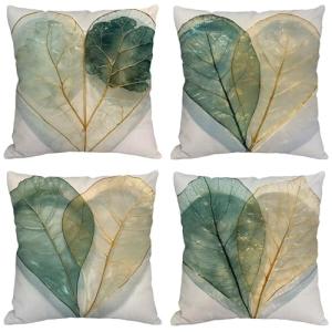 Verde Cojines Exterior Impermeable Hojas Fundas Cojines 80x…