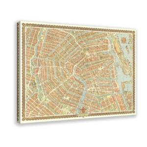 Póster en lienzo con mapa antiguo de Ámsterdam de 1956 para…