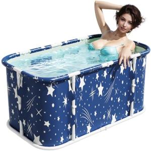 Bañera plegable portátil, bañera de remojo para ducha calie…