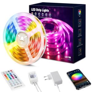 Beaeet Tiras LED 15 Metros RGB 5050, Luces LED con App y Ma…