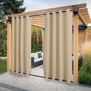 PONY DANCE Cortinas Exterior Porche Impermeable con Ojales…