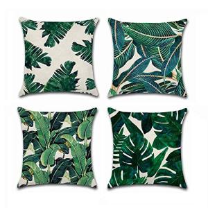 4 Pack Fundas de Cojín Suave Algodón Lino Throw Pillow Case…