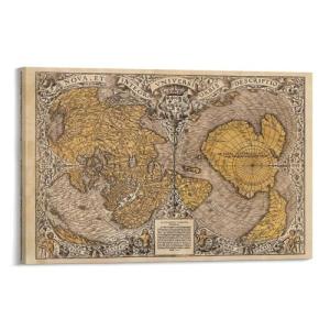 Póster de mapa del mundo con grabado en madera de 1531 en l…