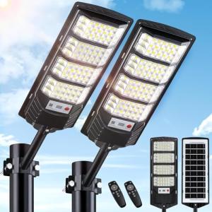 SENDALE Farolas Solares Exterior 400W, 84 LED Farola Potent…