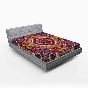 ABAKUHAUS Cachemir Sábana Elastizada, Alfombra de Flores, S…