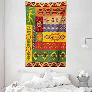 ABAKUHAUS Africano Tapiz de Pared y Cubrecama Suave, Gente…