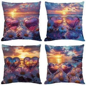 Atardecer Cojines Exterior Impermeable Lino Fundas Cojines…