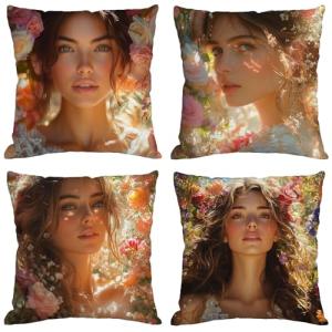 Flor Cojines Exterior Impermeable Terciopelo Fundas Cojines…