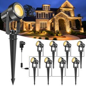 NATPOW Foco LED, Focos de Jardín Blanco Cálido 3000LM, 8-EN…