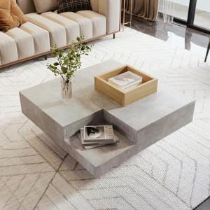 SUKY Mesa de centro, 72 x 72 x 30 cm, mesa auxiliar con caj…