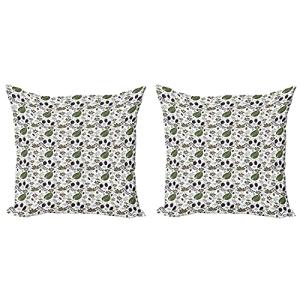 ABAKUHAUS Floral Set de 2 Fundas para Cojín, Botánico folla…