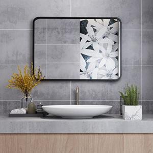 MIQU Espejo de baño de 80 x 60 cm, sin iluminación, rectang…