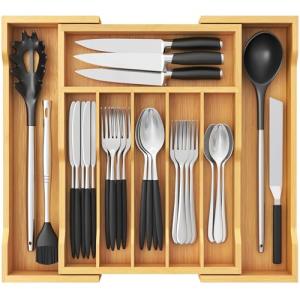 Lifewit Organizador de Cubiertos, Bandeja para Cubiertos Ex…