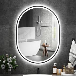furduzz 900 x 700 mm Espejo de baño ovalado LED con marco,…