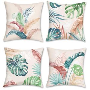 Bonhause Fundas Cojines Hojas Tropicales 45 x 45 cm Funda d…