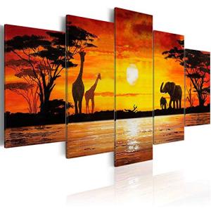 Cuadros B&D XXL - Cuadro en Lienzo Animales 150x75 cm 5 pie…