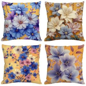 Funda Cojin 65x65 cm,Juego de 4 Fundas de Cojines Amarillo…