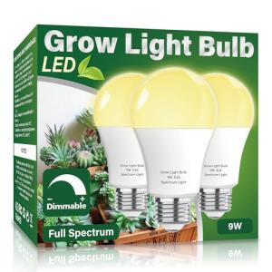 3 Pack A19 Full Spectrum LED Grow Light Bulb Indoor Grow Li…