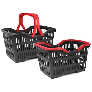 COM-FOUR® 2x Cesta de la compra de plástico con asa - Cesta…