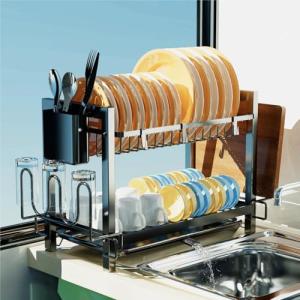 Yexati - Escurridor de platos de 2 niveles, escurridor de p…