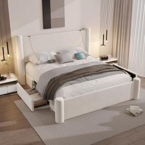 Moimhear Estructura de cama con diseño moderno de columnas…