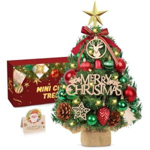 Arbol de Navidad Pequeño,45cm Mini Arbol de Navidad con Luc…