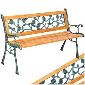 TecTake® Banco de Jardín Exterior, Madera Lacada y Hierro F…