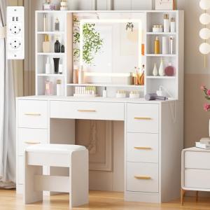 ANWBROAD Grande Tocador de Maquillaje con Iluminación LED A…