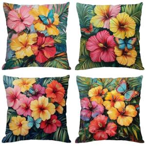 Fundas Cojines 70x70 cm Juego de 4 Verde Cojines Exterior I…