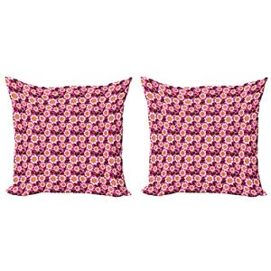 ABAKUHAUS Primavera Set de 2 Fundas para Cojín, Margaritas…