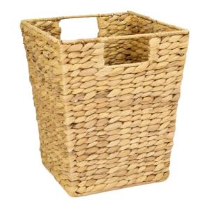 HMF Papelera de oficina trenzada de jacinto de agua, rectan…