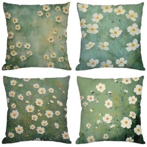 Verde Salvia Cojines Exterior Impermeable Lino Fundas Cojin…