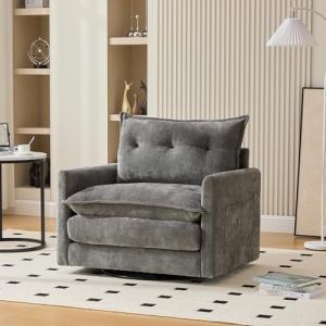 Lexiou Sillón de salón giratorio 360° con reposabrazos, sof…