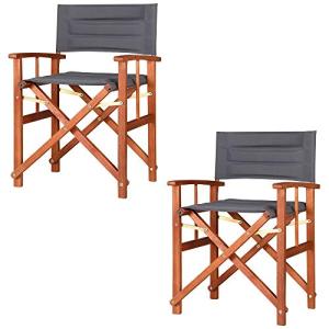CASARIA® 2X Sillas de Director Antracita Cannes Silla de Ja…