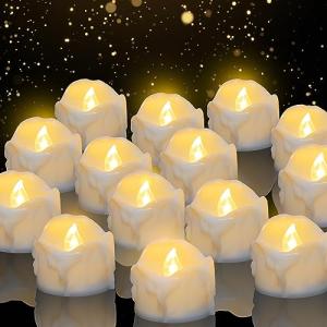 daphomeu Juego de 14 velas LED parpadeantes, ideal para Hal…