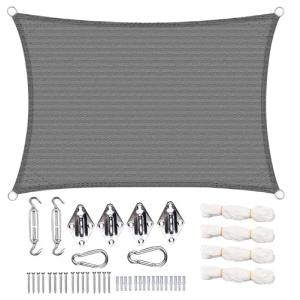 WOLTU Toldo Vela Rectangular 5 x 7 m, protección Solar HDPE…